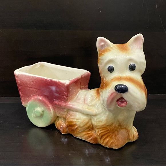 Vintage Scottie Dog Adorable Ceramic Planter - Picture 3 of 13